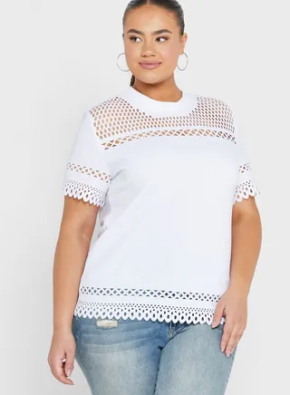 Laser Cut Detail T-Shirt