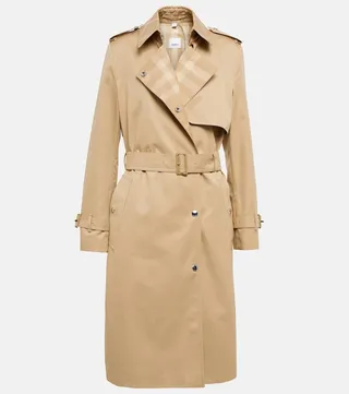 Cotton gabardine trench coat