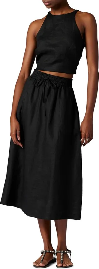 Sidney Linen Crop Halter Top