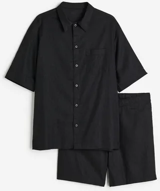 Relaxed Fit Linen-blend Pajamas