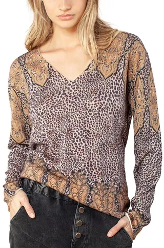 Hale Bob V-Neck Silk & Cashmere-Blend Sweater