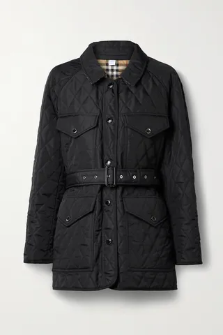 Burberry - Belted Padded Quilted Shell Jacket - Black