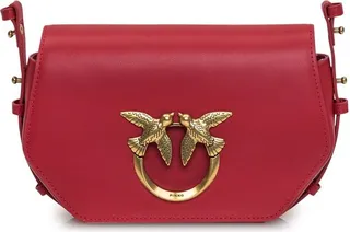 Pinko Exagon Logo Plaque Fold-Over Crossbody Bag