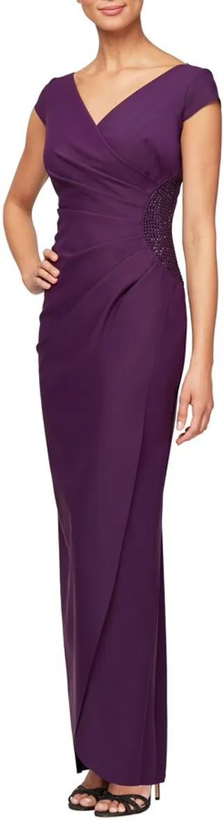 Embellished Jersey Column Gown