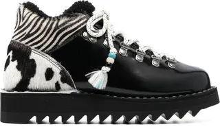 Multi-Panel Lace-Up Boots