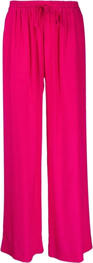Straight-Leg Silk Trousers