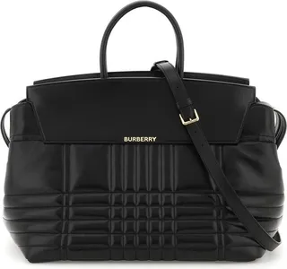 Burberry Catherine Logo Lettering Quilted Tote Bag