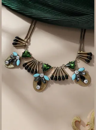 Gold Plated Designer Stone Party Necklace For Women