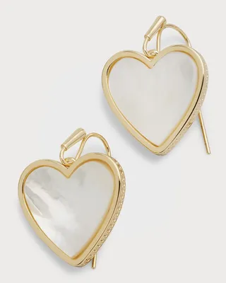 Mother-of-Pearl Heart Drop Earrings