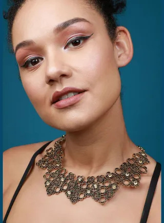 Gold Plated Designer Stone Party Wear Necklace For Women