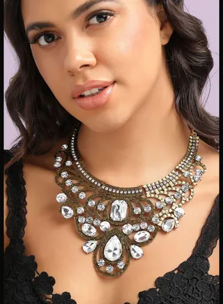 Gold Plated Designer Beaded Party Wear Necklace For Women