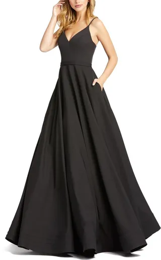 Elegant Flared Ballgown with Pockets