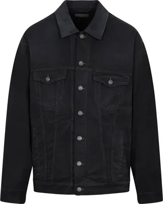 Balenciaga Graphic Logo Print Denim Jacket