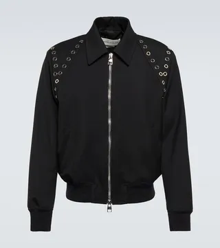 Embellished wool blouson jacket