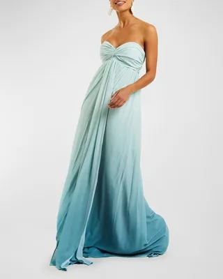 Margarita Strapless Draped Ombre Gown