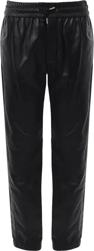 Saint Laurent Polished Finish Leather Track Pants