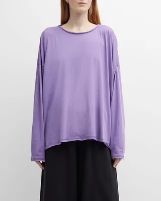 Long Sleeve T-Shirt with Double Edge Trim