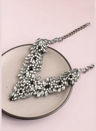 Gold Plated Party Designer Stone Statement Necklace For Women