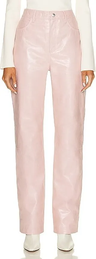 REMAIN Lyma Leather Pant in Pink