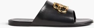 Oval BB leather slides