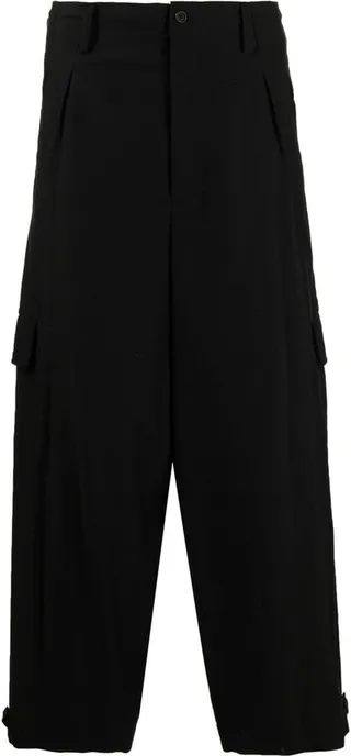 Zip-Fastening Cotton Cropped Trousers