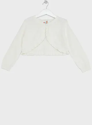 Girls Knitted Ruffle Shrugs
