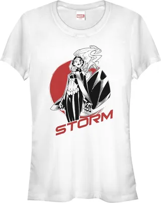 Junior's Marvel X-Men Storm Badge T-Shirt - White - Large