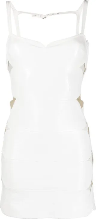 Vinyl cut-out mini dress
