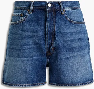 Faded denim shorts