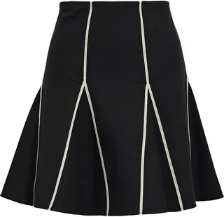 Cotton-blend crepe mini skirt