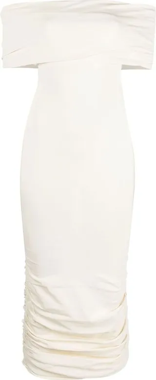 Neutral Aerica Off-The-Shoulder Dress