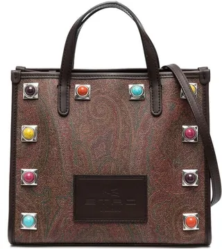 Paisley-Print Logo-Patch Tote Bag