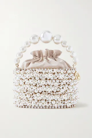 Rosantica - Holli Osiris Pearl-embellished Gold-tone Tote - Ivory