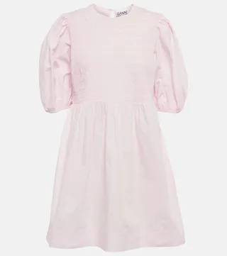 Cotton poplin mini dress