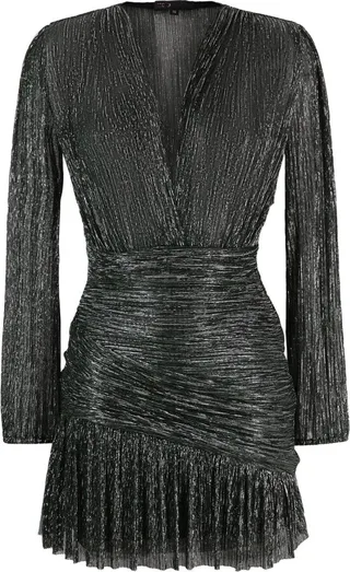 draped V-neck mini dress