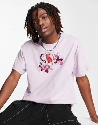 Nike Logo Twist glow in the dark logo oversized t-shirt in lilac