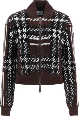 Burberry Jacquard Knit Bomber Jacket