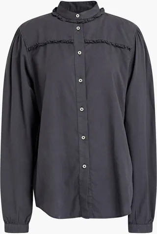 Hannah ruffle-trimmed cotton-blend shirt