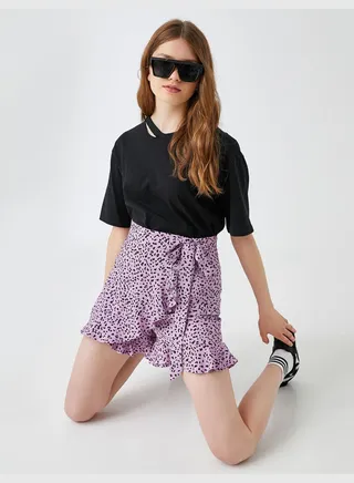Printed Shorts Frilled