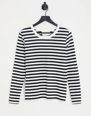Selected Femme long sleeve t-shirt in stripe