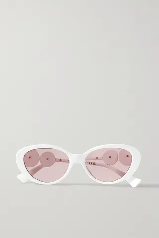Versace - Cat-eye Acetate Sunglasses - White