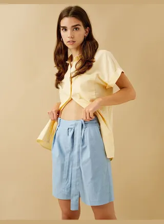 Linen Shorts Belted