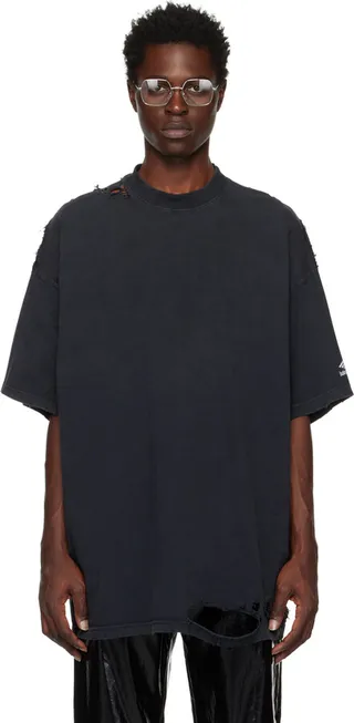Balenciaga Black 3B Repaired T-Shirt