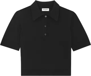 Cropped Wool Polo Top