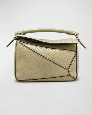 Puzzle Mini Snakeskin Satchel Bag