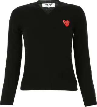 Comme des Garçons Play V-Neck Knitted Sweater