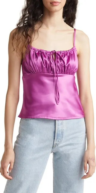 All is Flair Ruched Satin Camisole