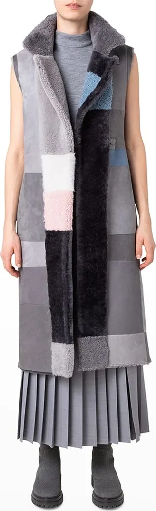 Mock-Neck Pleated-Skirt Maxi Dress
