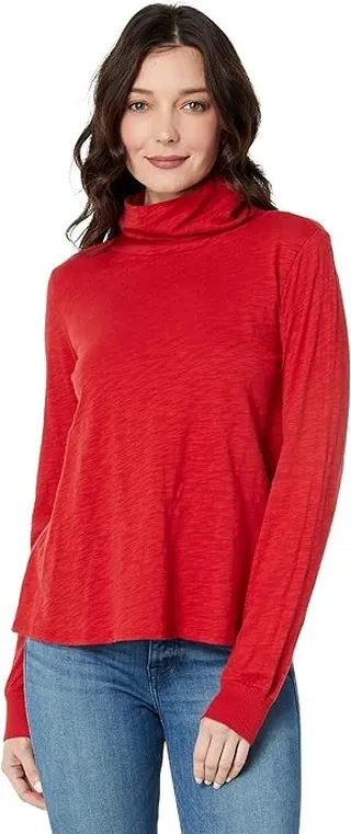 Mod-o-doc Slub Jersey Long Sleeve Turtleneck Tee (Fireside) Women's Clothing