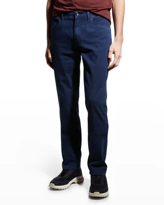 Men's Five-Pocket Medium-Wash Denim Jeans